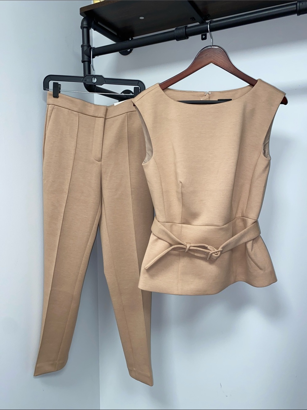 Ann Taylor Pants Suit Set Small Tan
